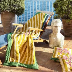 Discount X Lisa Corti Bougainvillea Mustard Stripes Junior Quilt Bedroom