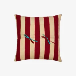 Online X Lisa Corti Bougainvillea White Veronese Stripes Pillow Living Room