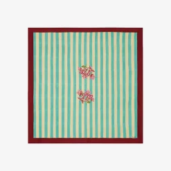 Clearance X Lisa Corti Bougainvillea White Veronese Stripes Square Tablecloth Tableware