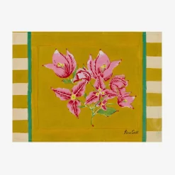 Discount X Lisa Corti Bougainvillea Mustard Stripes Placemat Tableware