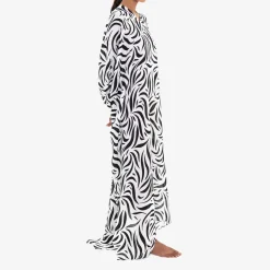 X Loretta Caponi Clementina Kaftan Zebra Dresses