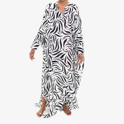 X Loretta Caponi Clementina Kaftan Zebra Dresses