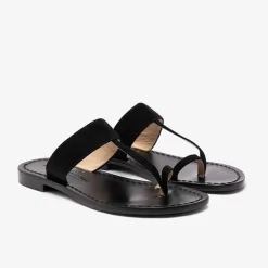 New X Mario D'Ischia Unisex Ugo Black Sandals For Men