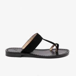 New X Mario D'Ischia Unisex Ugo Black Sandals For Men