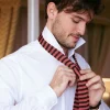 Discount X Schostal Bicolour Striped Knitted Silk Tie For Men
