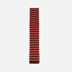 Discount X Schostal Bicolour Striped Knitted Silk Tie For Men