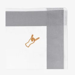 X Schostal Handkerchief With Corna Embroidery - Grey For Men