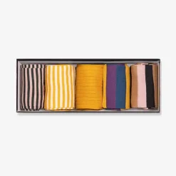 New X Schostal Striped Unisex Socks Box Accessories