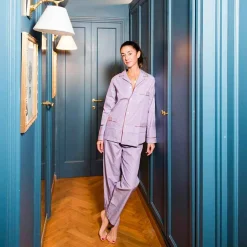 Discount X Schostal Unisex Striped Pyjama-Purple&White For Men