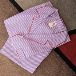 Discount X Schostal Unisex Striped Pyjama-Purple&White For Men