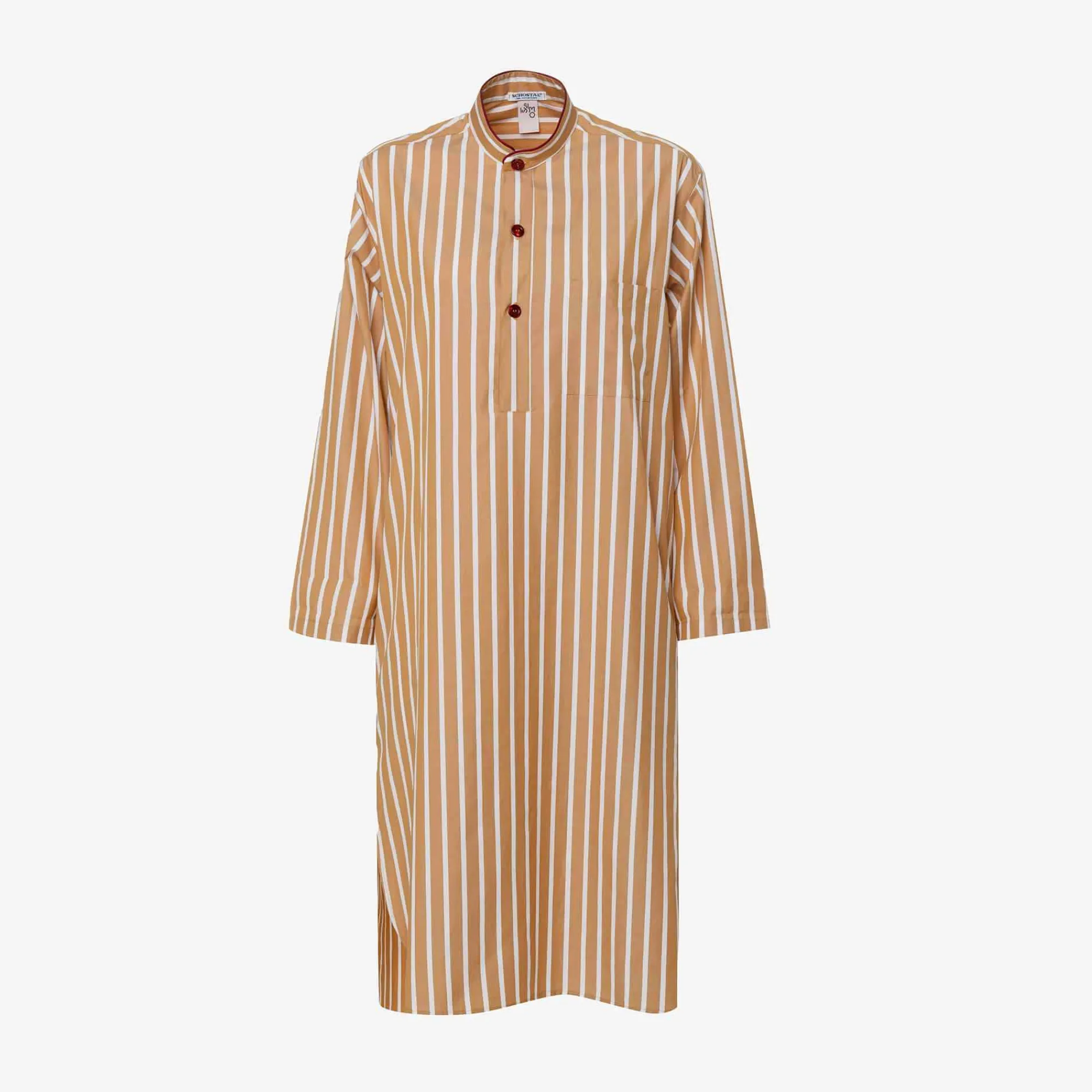 New X Schostal Unisex Stripes Nightshirt - Tabac For Men