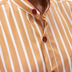 New X Schostal Unisex Stripes Nightshirt - Tabac For Men