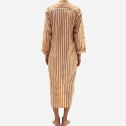 New X Schostal Unisex Stripes Nightshirt - Tabac For Men