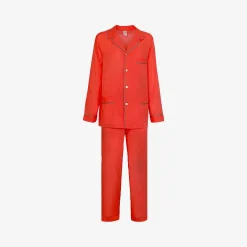 X Schostal Unisex Pyjama - Orange & Turquoise For Men