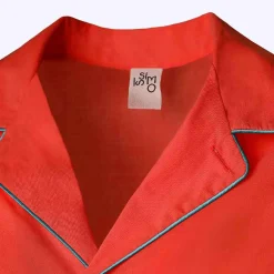 X Schostal Unisex Pyjama - Orange & Turquoise For Men