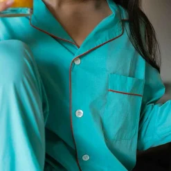 Best X Schostal Unisex Pyjama - Turquoise & Orange For Men