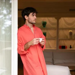 Best X Schostal Unisex Nightshirt - Orange & Turquoise For Men
