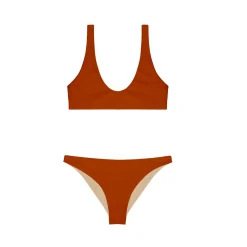 Outlet Dieci Terracotta Two Piece Beachwear