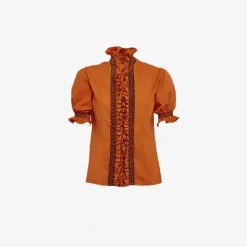 Outlet Donatella Orange Short Sleeve Shirt Tops & T-Shirts