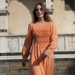New Lea Orange Daisies Dress Dresses