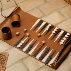 Living Room-Mu00e9tier Metier Backgammon Set - Cognac