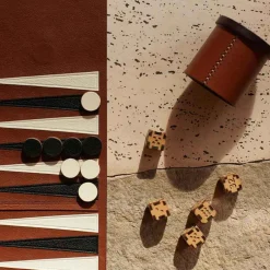 Living Room-Mu00e9tier Metier Backgammon Set - Cognac
