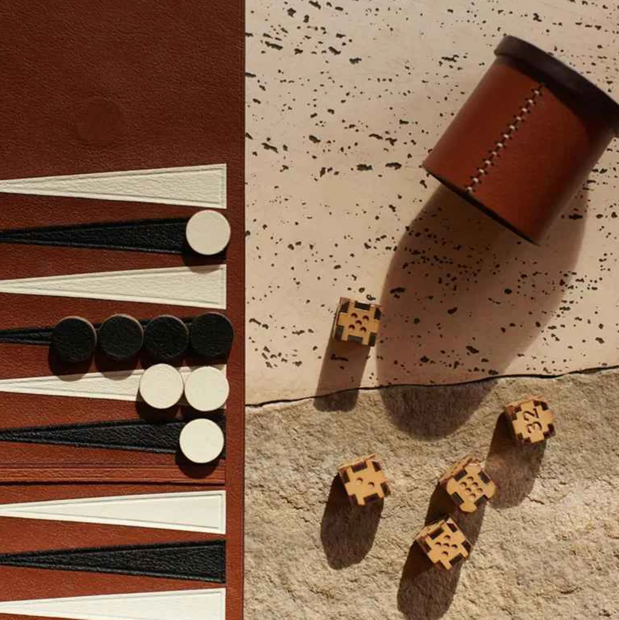 Living Room-Mu00e9tier Metier Backgammon Set - Cognac