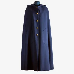 Navy Long Lenght Hooded Cape -Made To Order Outerwear