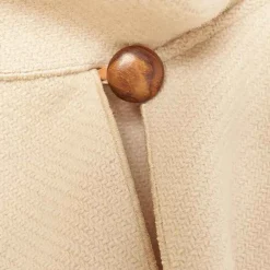 Hot - Long Fringed Cape Beige Outerwear