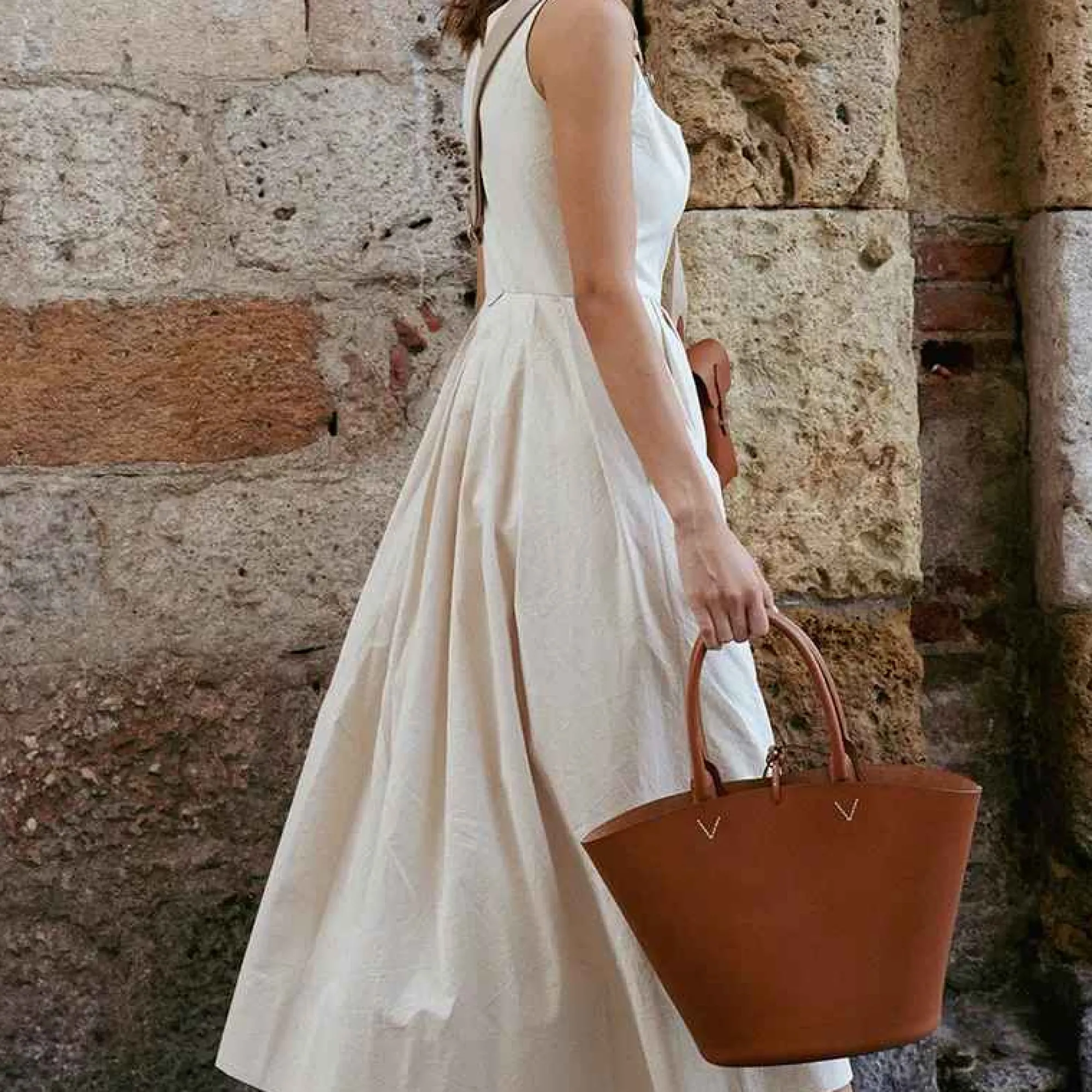 Bags & Accessories-Officina Del Poggio Medium Cesta Tan