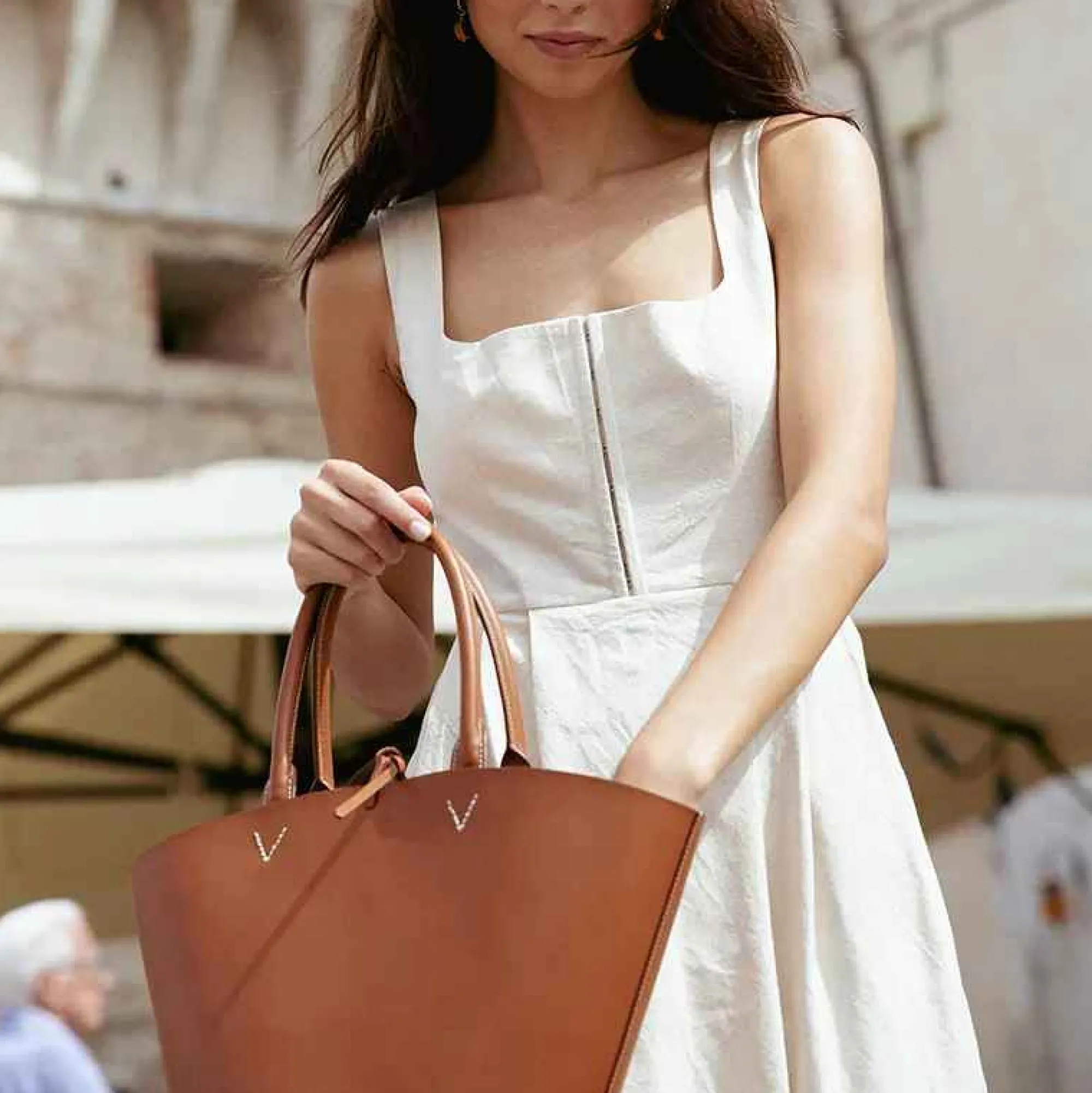 Bags & Accessories-Officina Del Poggio Medium Cesta Tan