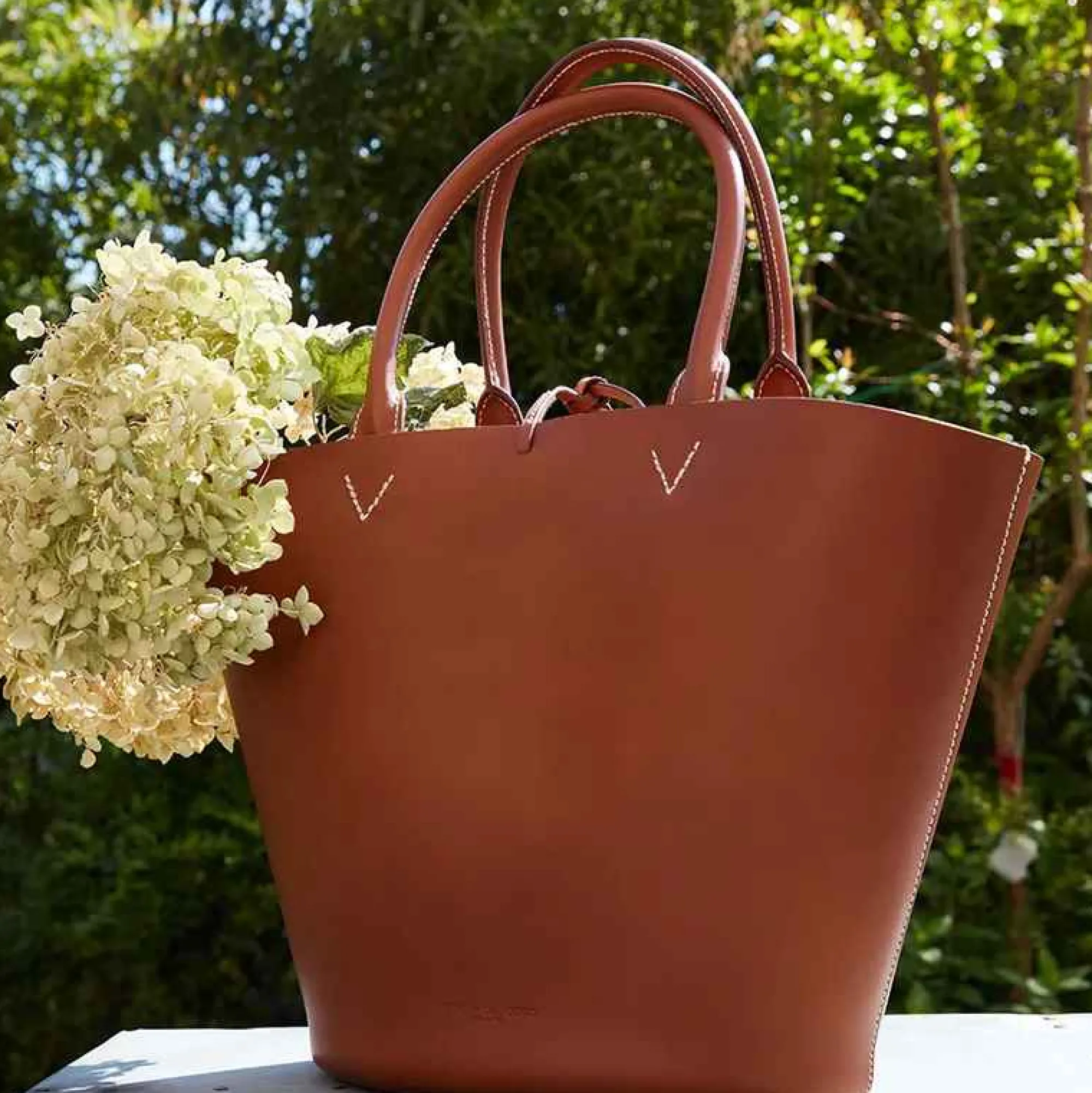 Bags & Accessories-Officina Del Poggio Medium Cesta Tan