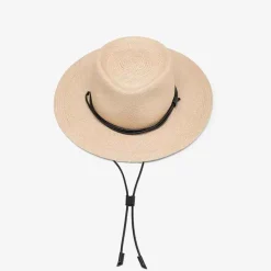 Hot Panama Straw O' Keeffe Hat With Black Leather Natural Nero Accessories