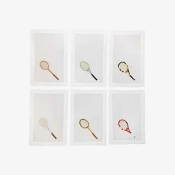 Outlet Embroidered Cocktail Napkins - Set Of 6 Tableware