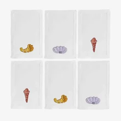 Discount Embroidered Cocktail Napkins - Set Of 6 Tableware