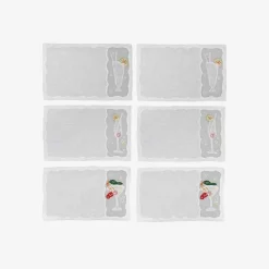 Discount Embroidered Cocktail Napkins - Set Of 6 Tableware