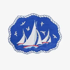 Clearance Sailor Embroidered Placemats And Napkins - Set Of 6 Tableware